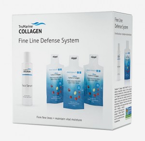 Collagen fine line defence system. Gel pack and serum